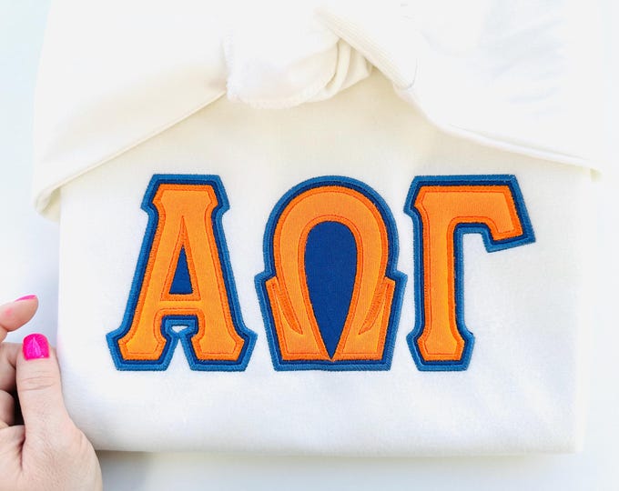 Two layers Double Applique Tall Greek FONT sororities fraternities machine embroidery designs alphabet monogram big sizes 4 up to 7 inch