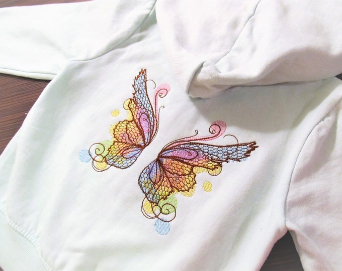 Baby classy watercolor butterfly wings, urban little baby, quick stitch outline, bean, simply awesome wings embroidery design 4x4 5x5 6x10