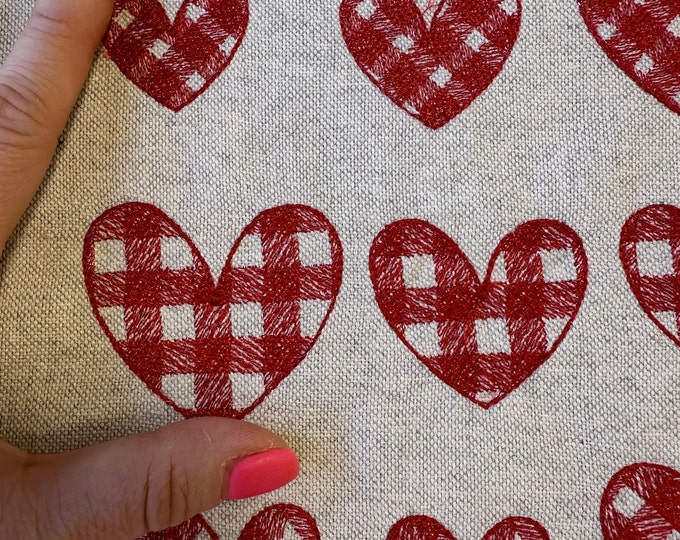 Single Gingham Tartan Valentine Heart Sweater sleeve Mamma shirt designs mini buffalo plaid checkered Heart machine embroidery designs