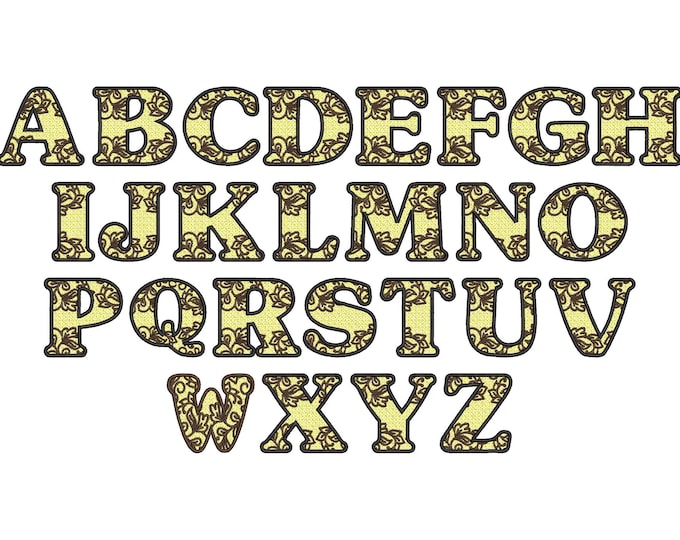 Lace Font FSL free standing lace monogram initial Font machine embroidery designs, frozen lacy alphabet letters assorted sizes, BX included!