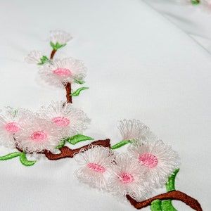 Cherry blossom fringed Sakura flower floral branch machine embroidery designs for hoop 4x4 and 5x7 fluffy fringe in the hoop ITH project image 2