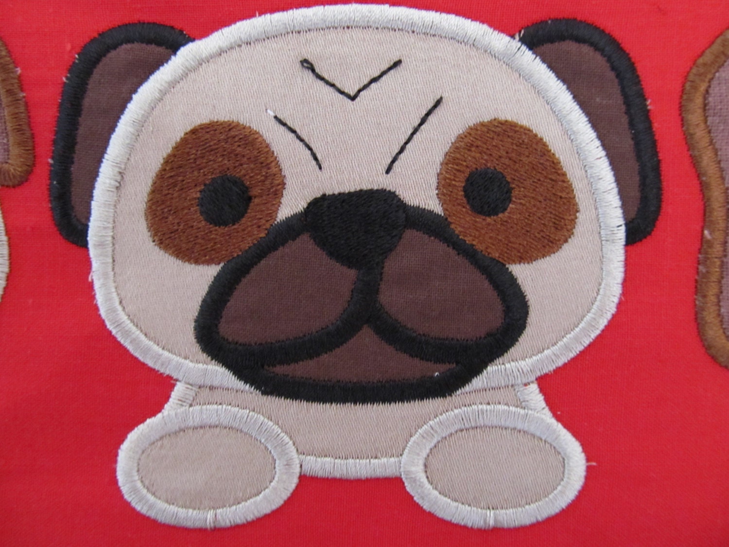 Pug Head Embroidery Pug Head Embroidery