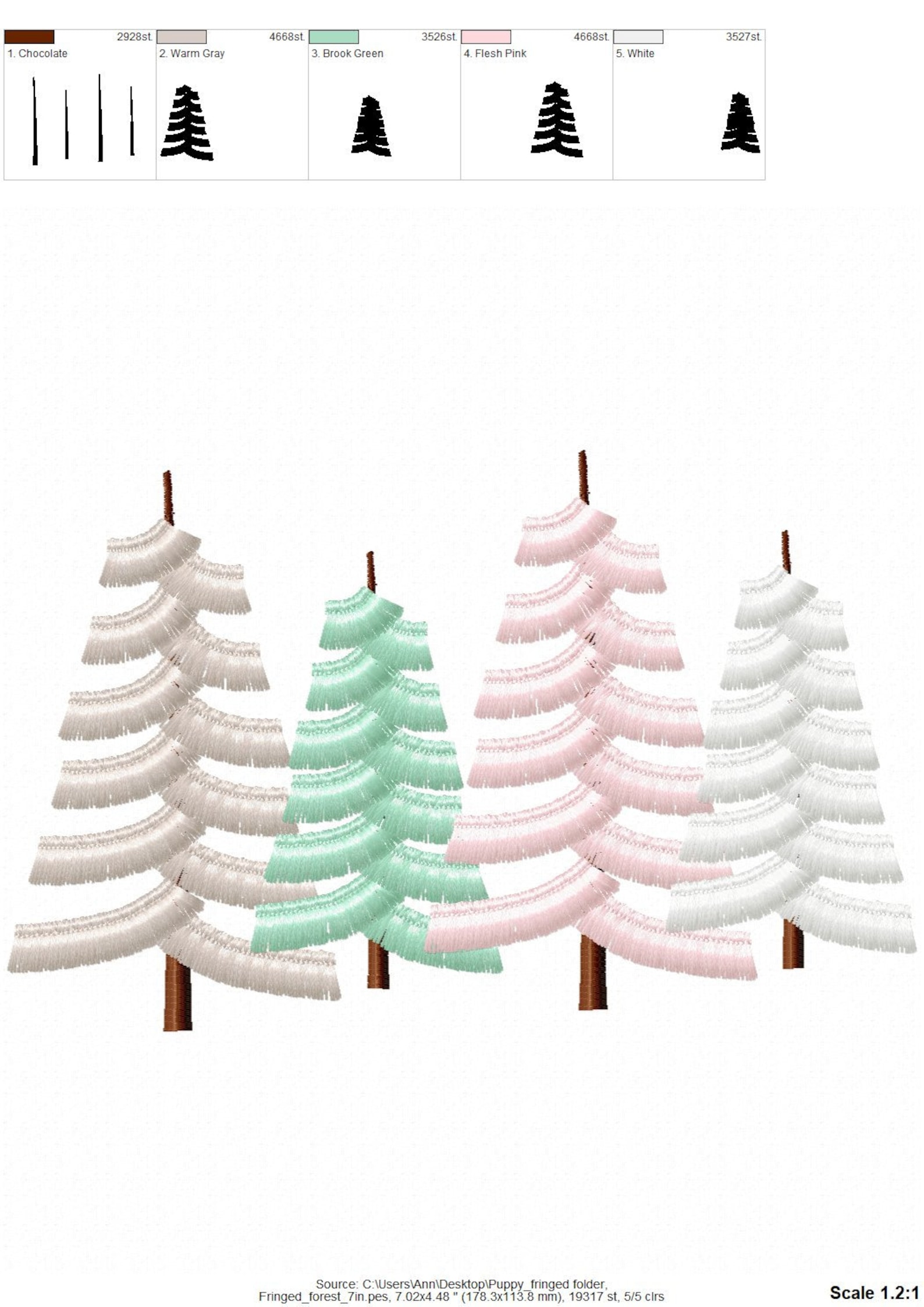 Fringed Fluffy Christmas Trees in a Row Pine Forest Cute Etsy
