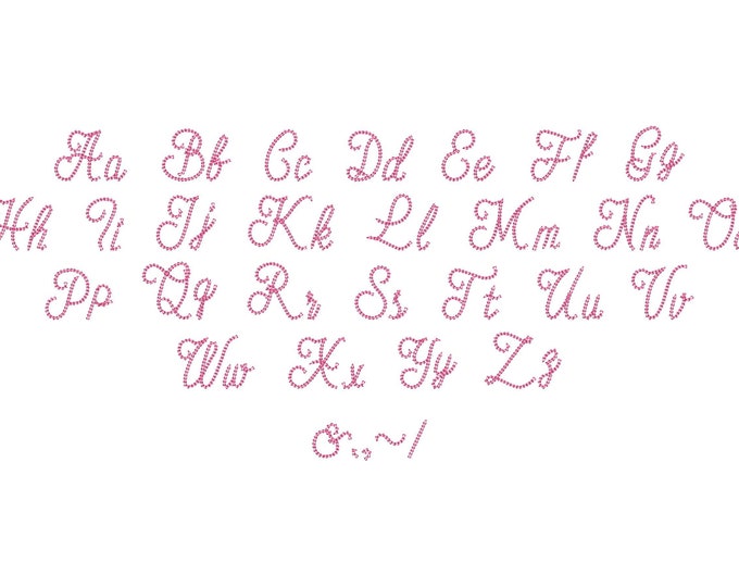 Quick light stitch Chain Links FONT machine embroidery designs in assorted mini sizes alphabet letters playful kids name monogram, BX incl