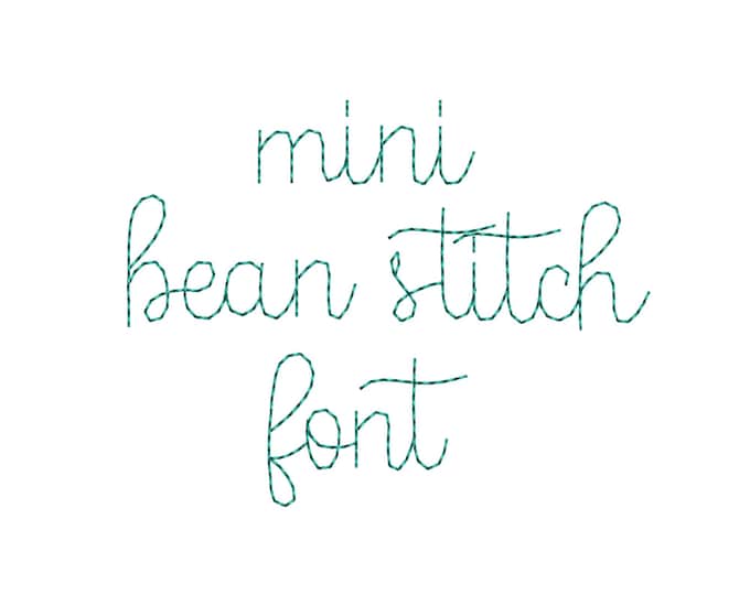 Handwritten script FONT Buddy Bean Stitch mini sizes Alphabet Monogram machine embroidery designs letters numbers punctuation 0.6 to 1.3 in