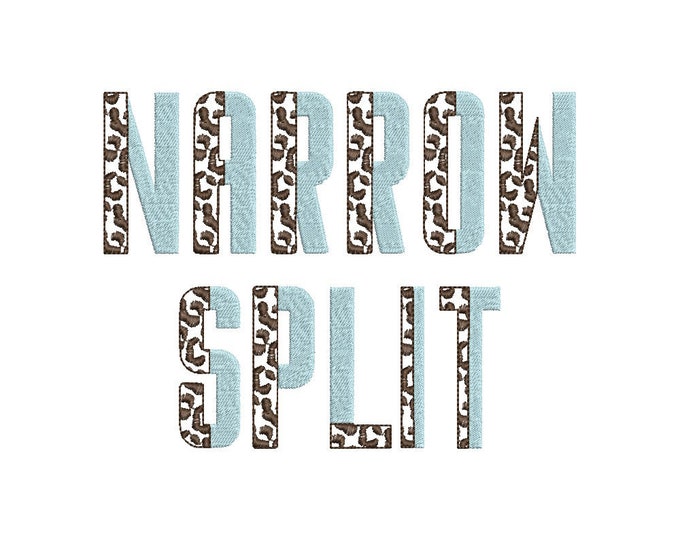 DUO Split Leopard spots 2 color Font TWO colors Font machine embroidery design DUOTONE small big block leopard fill stitch alphabet monogram