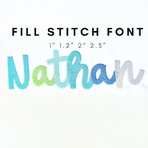 Fill stitch Beauty Font alphabet playful kids baby monogram name machine embroidery designs script font multiple sizes 1.2 up to 2.3 inches