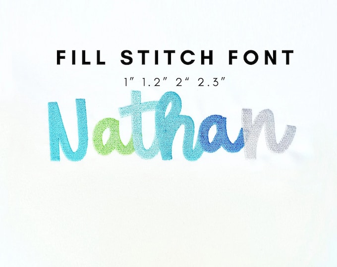 Fill stitch Beauty Font alphabet playful kids baby monogram name machine embroidery designs script font multiple sizes 1.2 up to 2.3 inches