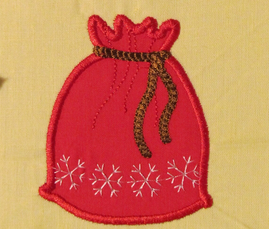 Santa christmas gift bag machine embroidery applique designs  etsy