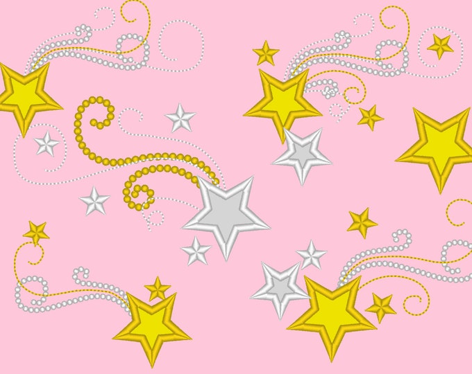 Twinkle Twinkle Little Star for Birthday Shirts  - embroidery machine designs, add-ons, many sizes INSTANT DOWNLOAD