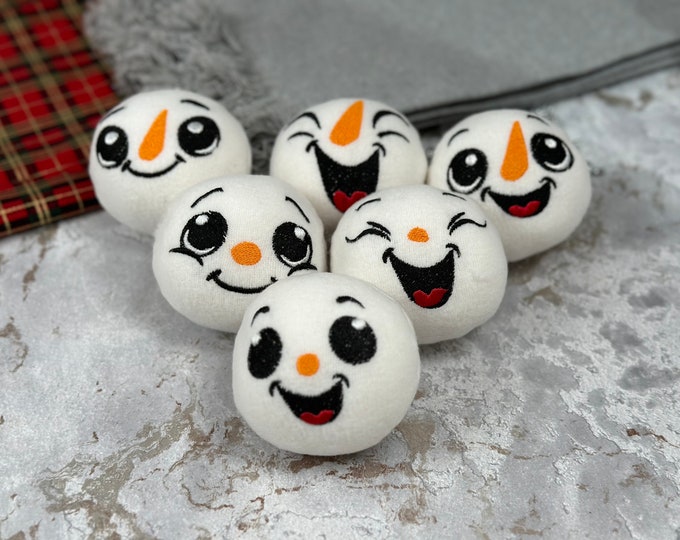 Snowball for playing snow fight SET of 6 ITH In The Hoop Machine Embroidery designs in one step super simply ITH Christmas kids plushie ball