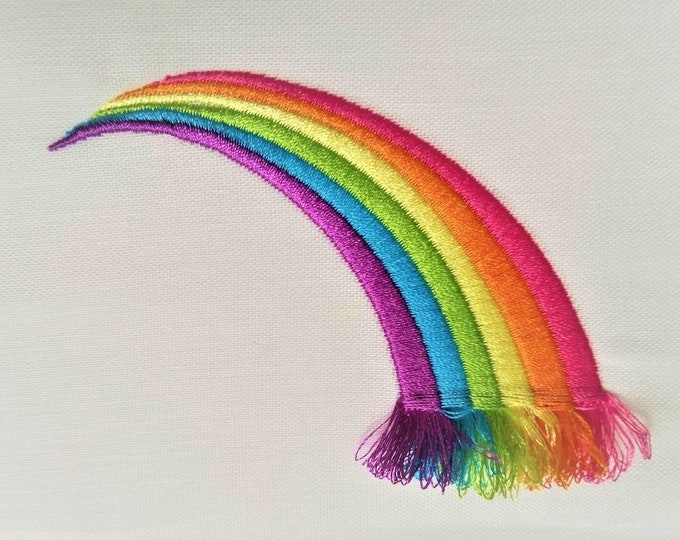 In the hoop fringed Rainbow ITH fringed tassels awesome rainbow machine embroidery designs hoop 4x4, 5x7 fluffy rainbow tail kids embroidery