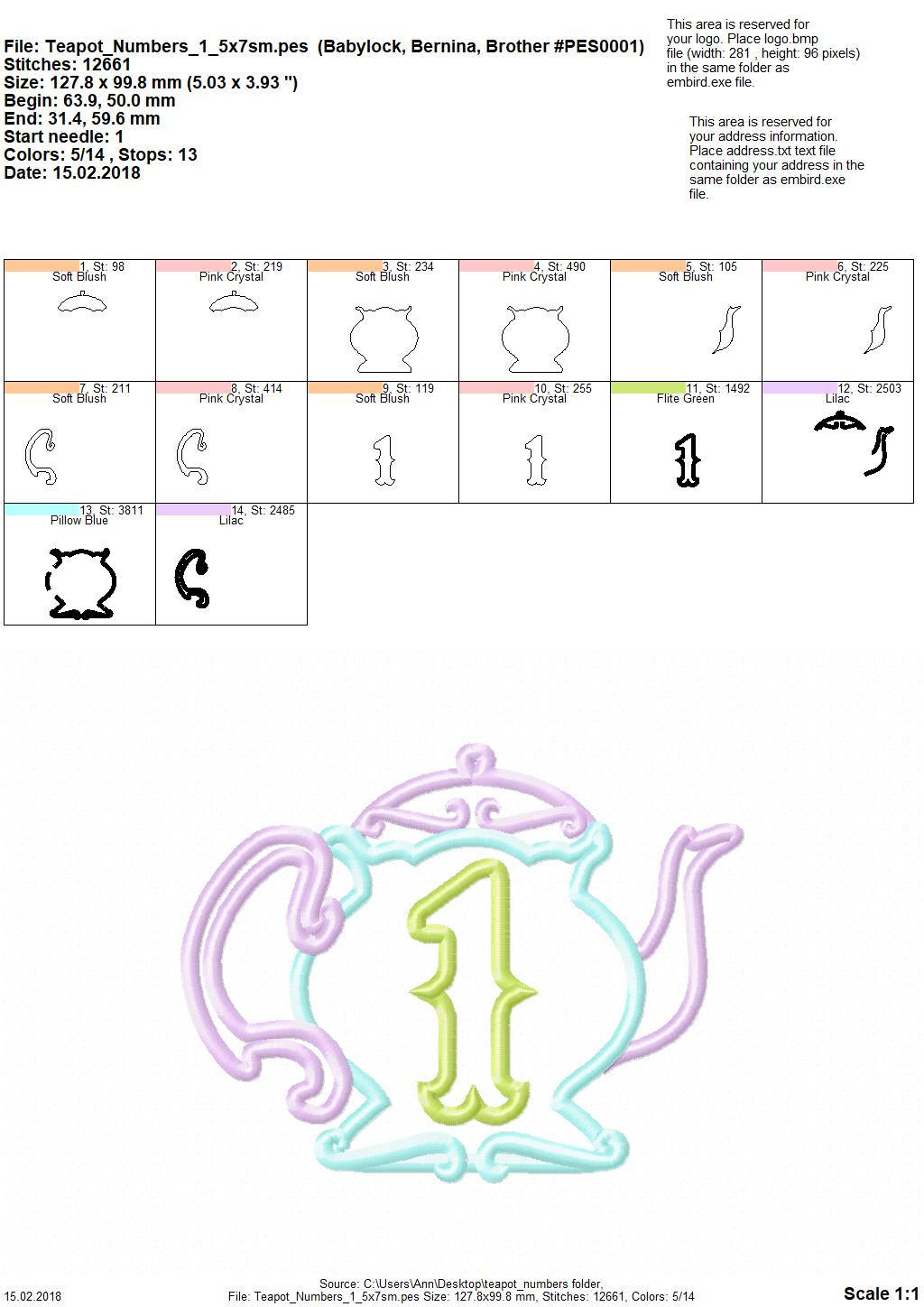 Teapot numbers Birthday numbers, all from 1 to 9, alice tea party ...