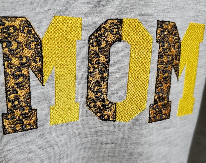 Vertical Split Font leopard spots and waffle fill stitch alphabet monogram machine embroidery designs letters numbers 1, 2, 3, 3.5 inches BX