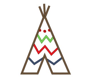 Tepee machine embroidery applique birthday outfit designs - assorted sizes, for hoops 4x4, 5x7, 6x10  INSTANT DOWNLOAD