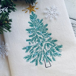 Vintage old fashioned Christmas tree in light stitch with Christmas lights machine embroidery designs many sizes 4, 5, 6, 7, 8, 9 and 10 in