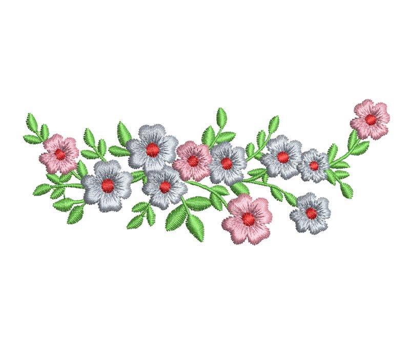 Mini vine of leaves and flowers machine embroidery designs  etsy Mini vine of leaves and flowers machine embroidery designs  etsy