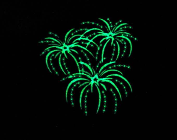 Magic Fireworks Glow in the dark special thread machine embroidery designs sizes for hoop 4x4 and 5x7 kids awesome design glowing sparkle
