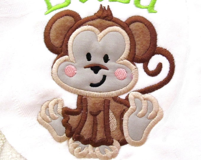 Cute Monkey - machine embroidery and applique designs - for hoop 4x4, 5x7, 6x10 INSTANT DOWNLOAD