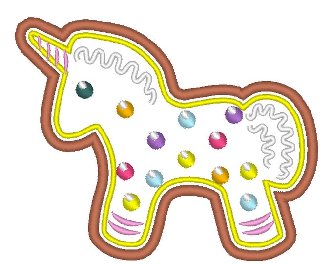 Cute Christmas Gingerbread Rainbow unicorn candies - machine embroider designs - ITH (in the hoop) 4x4 and 5x7 INSTANT DOWNLOAD