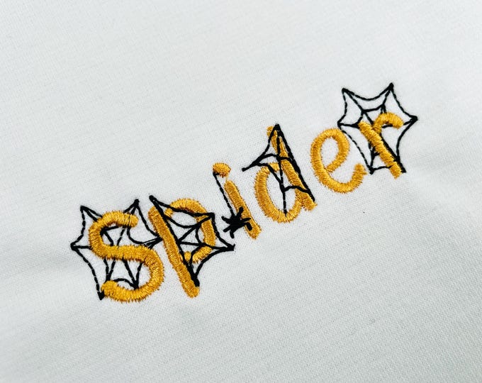 Halloween Spider Web Font SET of 5 Fonts satin stitch machine embroidery designs spiderweb cobweb alphabet mini sizes spooky scary kids Boo