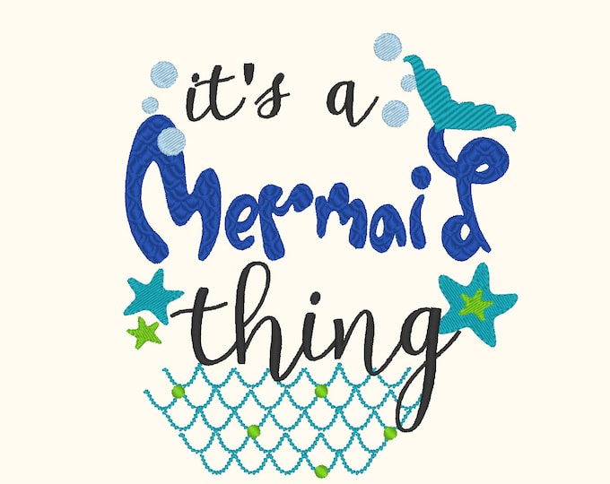 Mermaid Embroidery design 4x4 5x7 6x10  mermaid thing, summer, beach embroidery, summer vacation, mermaid embroidery,