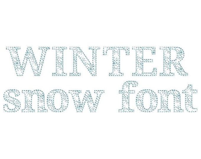 Winter Snow Snowflake Font light sketch outline machine embroidery designs alphabet letters monogram mini sizes 0.7 up to 1.8 inches BX incl