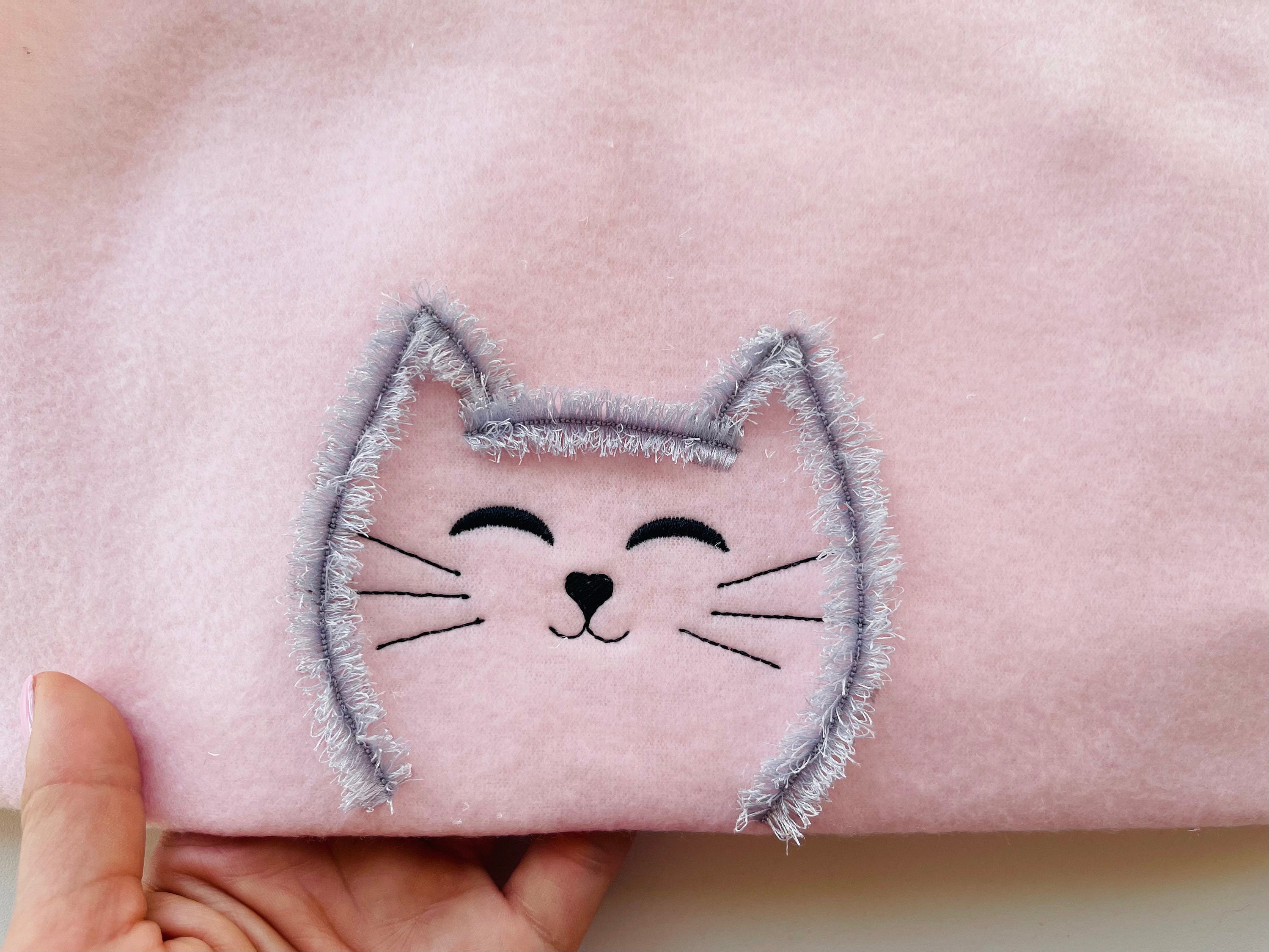 Peeking Fringe Kitten fringed cat fur machine embroidery designs kitty ...