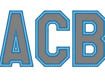 Block Thin Team Players embroidery applique font - 2, 3, 3, 4, 5 and 6 inches machine embroidery designs BX and other embroidery formats