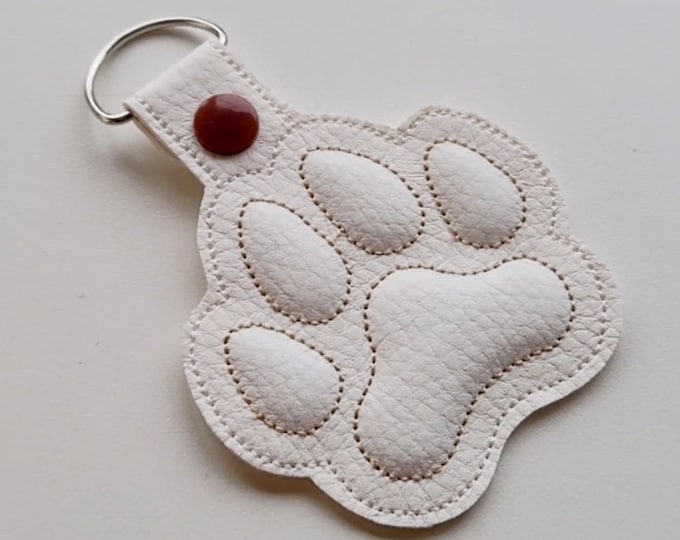 Special Puffy Puff foam paw machine embroidery designs ITH in the hoop 4x4 pet key ring keychain snap tab