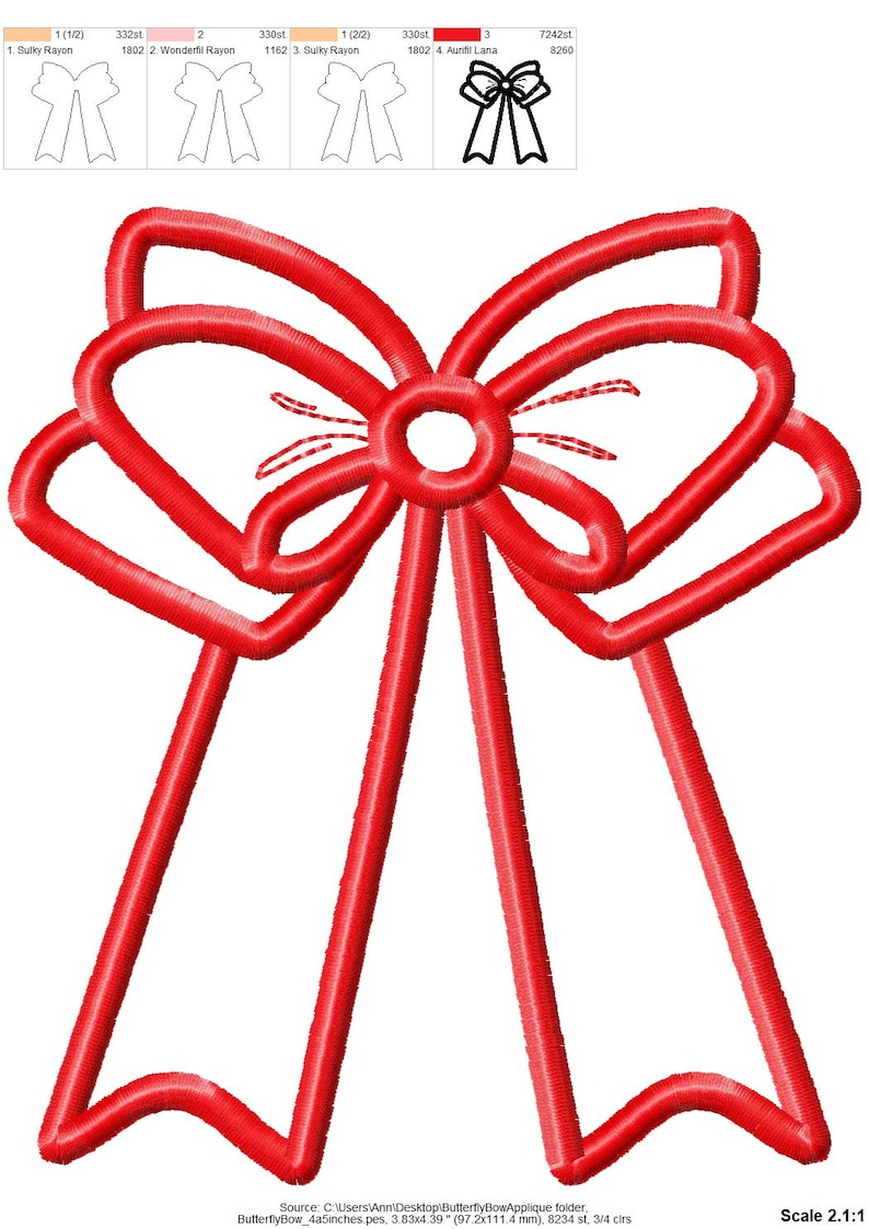 Butterfly Wide Bow Heirloom Bow Applique Machine Embroidery Designs