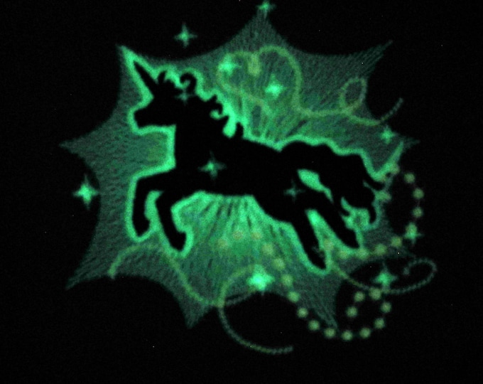 Unicorn glow in the dark special machine embroidery designs sizes 4x4 and 5x7, magic unicorn horse licorne for girls INSTANT DOWNLOAD