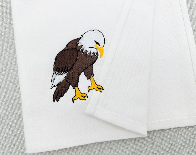 Naughty Playing Bald Eagle kitchen dish towel wild bird animal Thief kids machine embroidery designs ITH project simply in the hoop