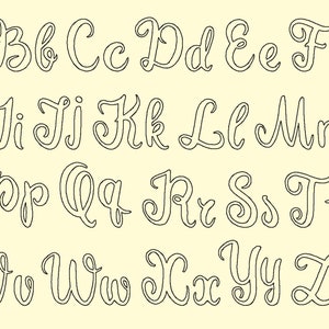 Peut inclure: Un alphabet &eacute;crit &agrave; la main dans une police cursive. Les lettres sont soulign&eacute;es en noir et sont sur un fond jaune clair.