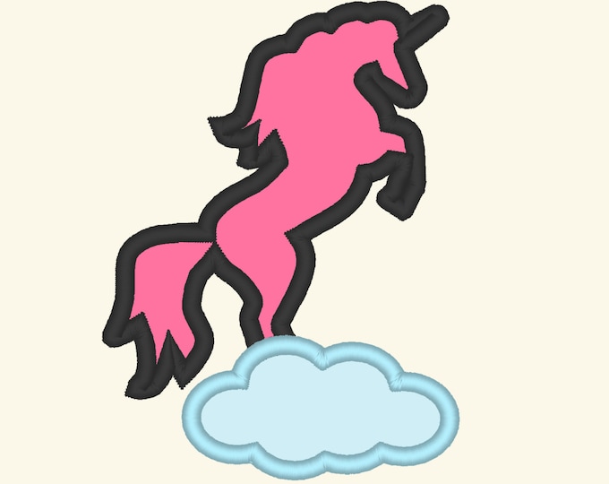 Unicorn awesome applique silhouette - machine embroidery applique designs - INSTANT DOWNLOAD, for hoops 4x4 and 5x7