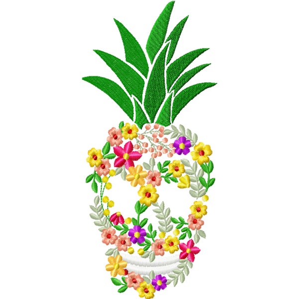 Cute funny awesome decorative Pineapple Skull garden flag decoration summer time skull silhouette machine embroidery designs assorted sizes