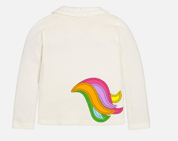 Unicorn Tail Add on to unicorn face or head Rainbow unicorn tail back design machine embroidery designs applique Rainbow unicorn embroidery