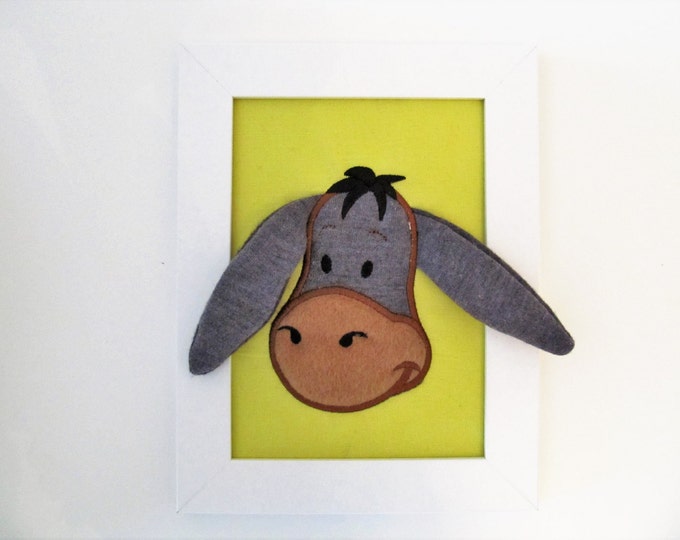 Donkey head with ears ITH in the hoop 3D machine embroidery applique designs for hoop 4x4 and 5x7 kids donkey applique playful funny design