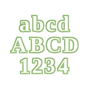 Applique FONT Tilda satin stitch and hand stitch effect 2 outline Alphabet Monogram machine embroidery designs sizes Instant Download By Artapli Embroidery Format PES HUS DST JEF EXP VP3 XXX EXP