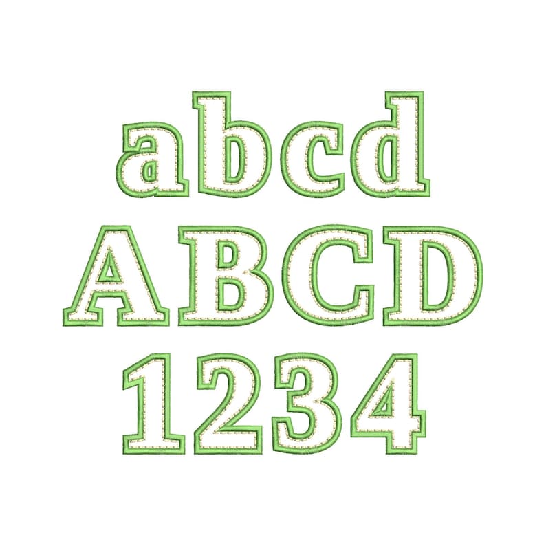 Applique FONT Tilda satin stitch and hand stitch effect 2 outline Alphabet Monogram machine embroidery designs sizes Instant Download By Artapli Embroidery Format PES HUS DST JEF EXP VP3 XXX EXP