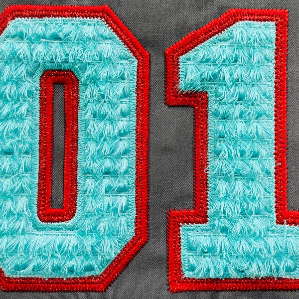 BIG Fringed fluffy Font chenille Glitter Vinyl ZIG-ZAG Double applique layer Athletic Sport School Team Players machine embroidery designs