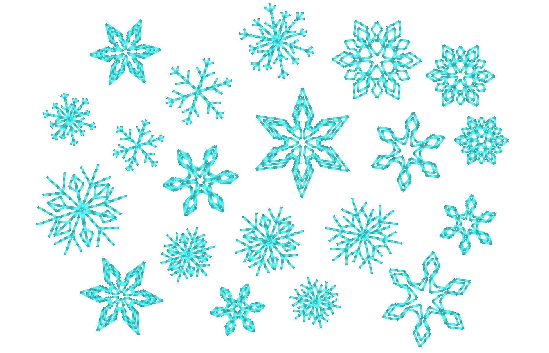 Micro Mini Small 8 Single Snowflakes Machine Embroidery Designs