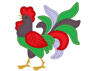 Rooster - machine embroidery applique and fill stitch designs  INSTANT DOWNLOAD