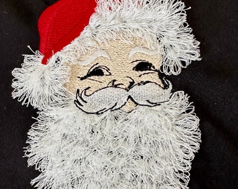 NEW 2023 Christmas Santa fringed machine embroidery design Santa Claus hat fur design Merry Christmas theme fringe in the hoop ITH gift idea