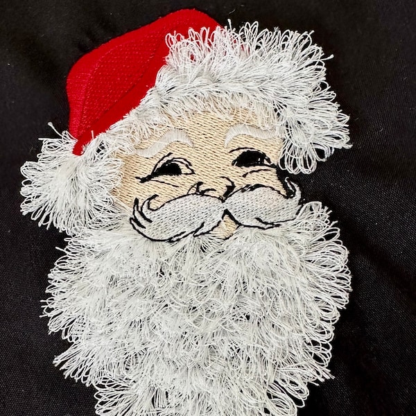 NOUVEAU 2023 motif de broderie machine à franges du père Noël de Noël 2023, conception de fourrure de chapeau de père Noël, franges sur le thème de joyeux Noël dans le cerceau, idée cadeau ITH