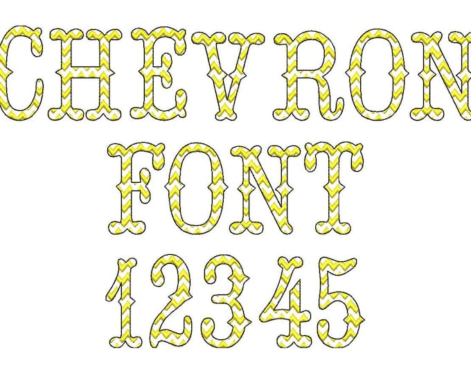 Chevron RIC RAC Western Font light sketch outline machine embroidery designs whole alphabet A-Z and numbers zig zag ricrac font monogram, BX