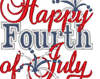 Happy 4th of July machine embroidery designs for hoop 4x4, 5x7 Independence Day anniversary national patriotic day firework firecracker