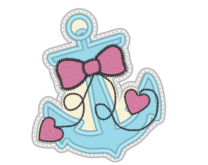 Awesome girly anchor Title patch design, embroidery , designs, urban clothing and decoration embroidery