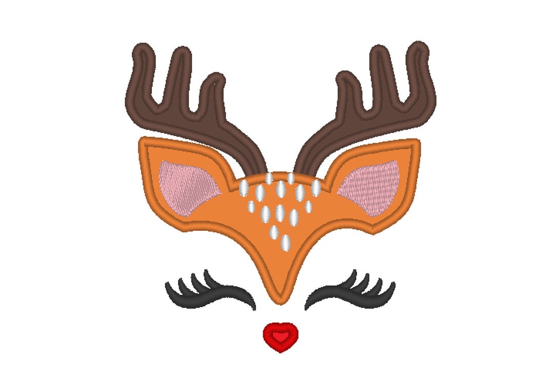Apliques de cara de reno con bonitos ojos, diseño navideño de ...