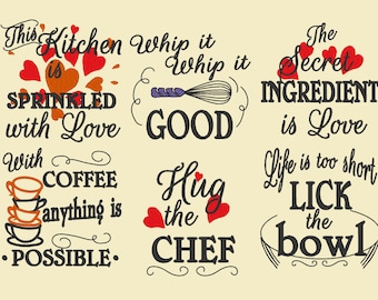 Kitchen cute quotes dish towel machine embroidery designs for hoop 4x4, 5x7 sweet home towel 6 types saying quote, SET of 6 designs